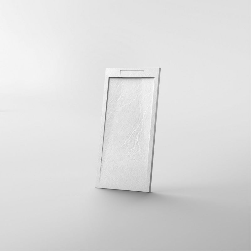 Cadita de dus compozit mineral, dimensiuni 70-90 x 80-160 cm, inaltime 2.5 cm, scugere ascunsa, decupabila, Alb, Antonio