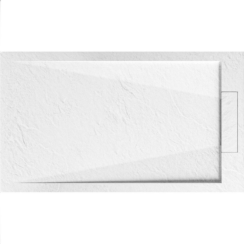 Cadita de dus compozit mineral, dimensiuni 70-90 x 80-160 cm, inaltime 2.5 cm, scugere ascunsa, decupabila, Alb, Antonio