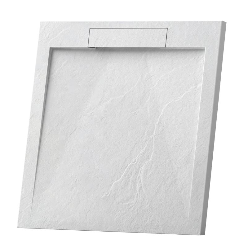 Cadita de dus compozit mineral, dimensiuni 70-90 x 80-160 cm, inaltime 2.5 cm, scugere ascunsa, decupabila, Alb, Antonio