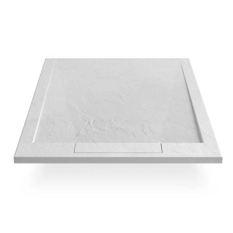 Cadita de dus compozit mineral, dimensiuni 70-90 x 80-160 cm, inaltime 2.5 cm, scugere ascunsa, decupabila, Alb, Antonio