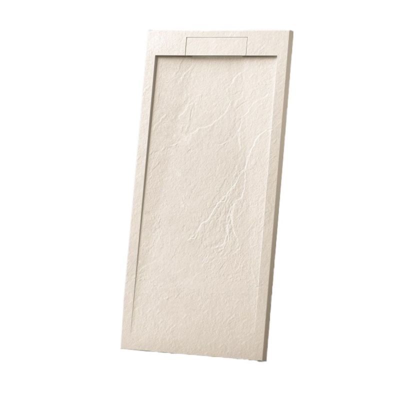 Cadita  de dus, compozit mineral, dimensiuni 70-90 x 80-160 cm, inaltime 2.5 cm, scurgere ascunsa, decupabila, Crem, Antonio