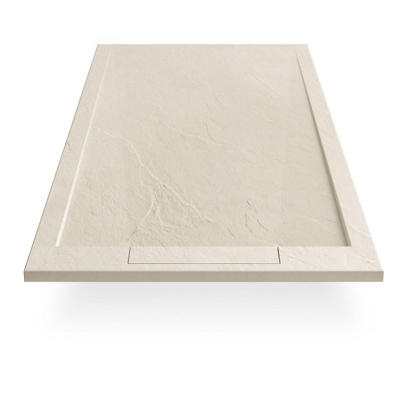 Cadita  de dus, compozit mineral, dimensiuni 70-90 x 80-160 cm, inaltime 2.5 cm, scurgere ascunsa, decupabila, Crem, Antonio