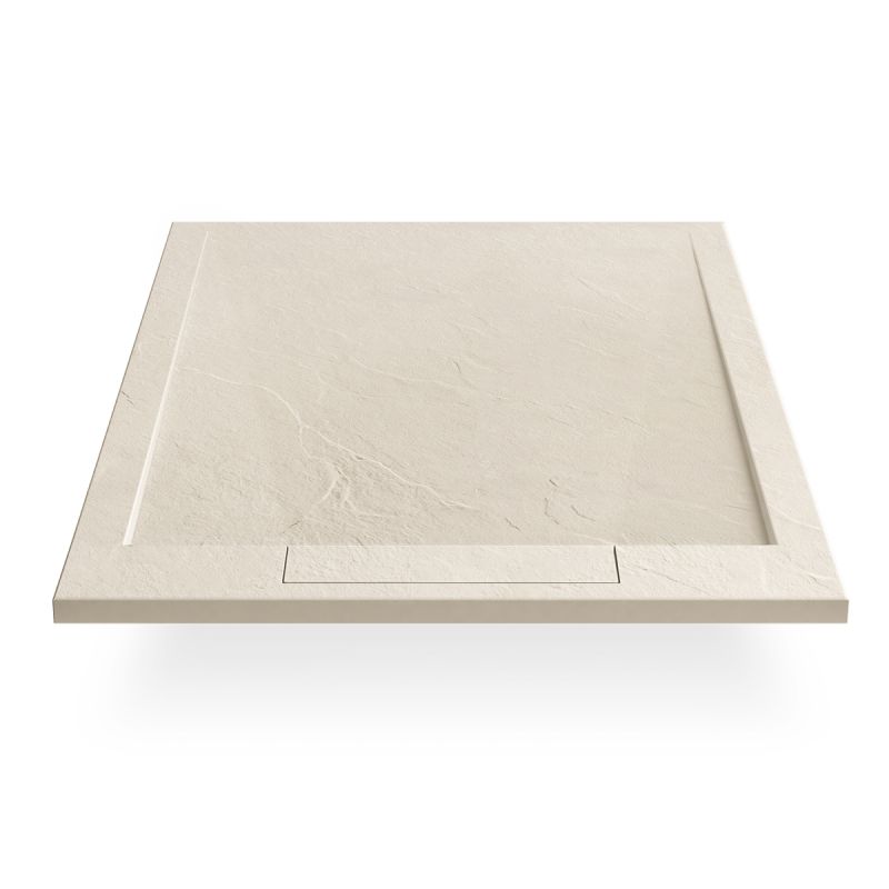 Cadita  de dus, compozit mineral, dimensiuni 70-90 x 80-160 cm, inaltime 2.5 cm, scurgere ascunsa, decupabila, Crem, Antonio