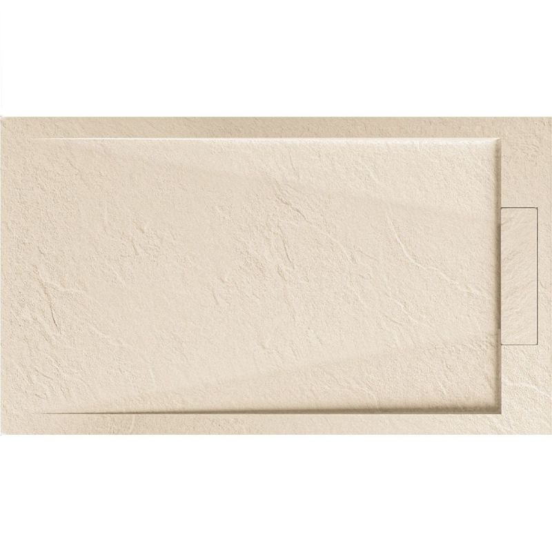Cadita  de dus, compozit mineral, dimensiuni 70-90 x 80-160 cm, inaltime 2.5 cm, scurgere ascunsa, decupabila, Crem, Antonio
