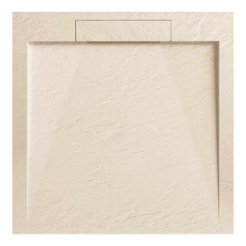 Cadita  de dus, compozit mineral, dimensiuni 70-90 x 80-160 cm, inaltime 2.5 cm, scurgere ascunsa, decupabila, Crem, Antonio