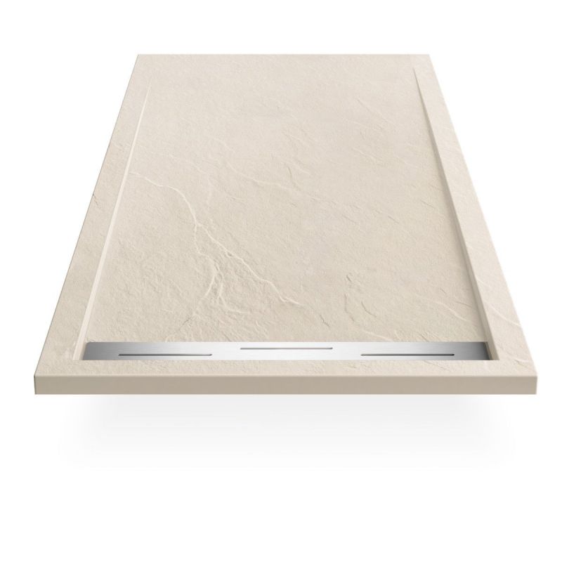 Cadita de dus, compozit mineral, dimensiuni 90-100x120-160 cm, inaltime 2.8 cm, decupabila, Crem, Gonzalo