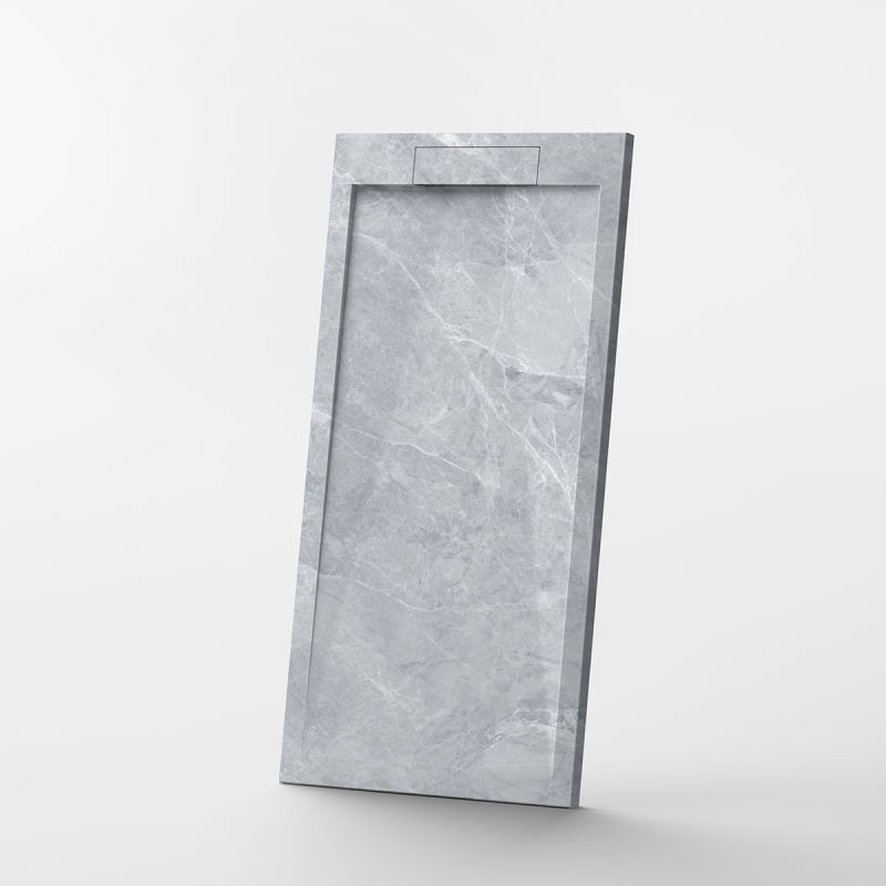 Cadita de dus, Gri Pietra, finisaj Marble Mat, compozit mineral, dimensiuni 100-160x70-90 cm, decupabila, Antonio