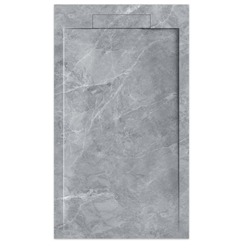 Cadita de dus, Gri Pietra, finisaj Marble Mat, compozit mineral, dimensiuni 100-160x70-90 cm, decupabila, Antonio