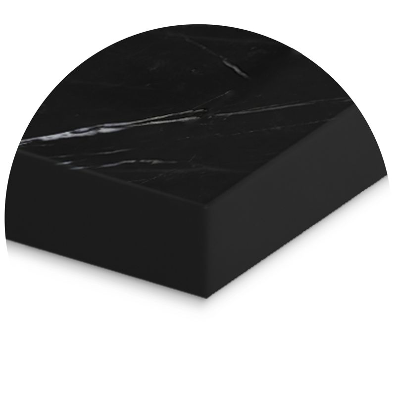 Cadita de dus, Negru Marquina, finisaj Marble Mat, compozit mineral, dimensiuni 100-160x70-90 cm, decupabila, Antonio