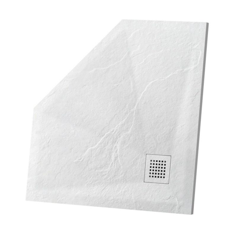 Cadita de dus pentagonala, compozit mineral, dimensiuni 90x90 cm, inaltime 2.5 cm, decupabila, Alb, Aurelio