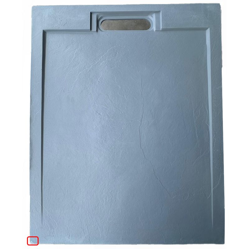 Cadita de dus, Resigilat, compozit, 100 x 80 cm, inaltime 2.5 cm, scurgere ascunsa, decupabila, Gri ciment, Antonio
