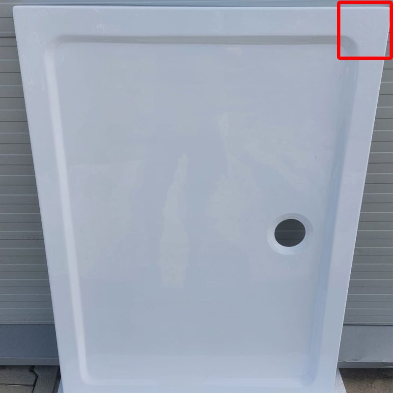Cadita dreptunghiulara slim Resigiliat, 4 cm inaltime, dimensiune 90 x 120 cm, acril sanitar, FARO