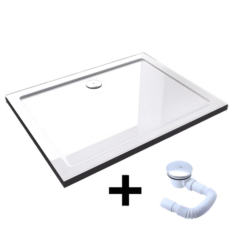 Cadita dreptunghiulara slim, 4 cm inaltime, sifon inclus, dimensiuni intre 80-90 x 100-160 cm, acril sanitar, EGO-FARO
