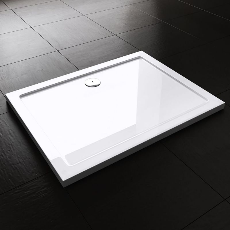 Cadita dreptunghiulara slim, 4 cm inaltime, sifon inclus, dimensiuni intre 80-90 x 100-160 cm, acril sanitar, EGO-FARO