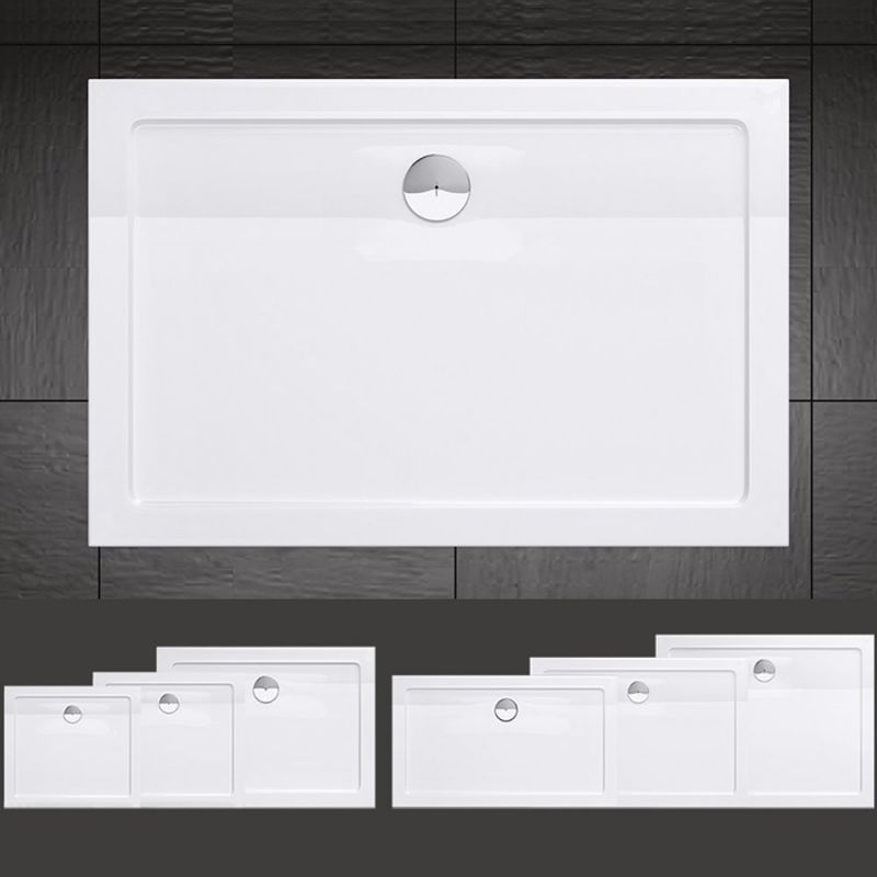 Cadita dreptunghiulara slim, 4 cm inaltime, sifon inclus, dimensiuni intre 80-90 x 100-160 cm, acril sanitar, EGO-FARO