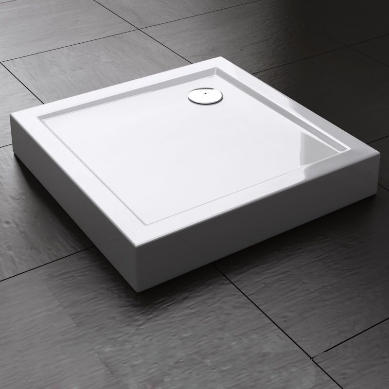 Cadita dus, acril, dimensiuni 90x90 si 100x100 cm, sifon inclus, inaltime 14 cm, EGO-F1H