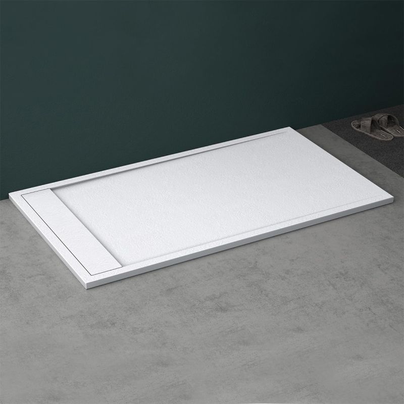 Cadita dus, compozit de marmura, scurgere ascunsa, inaltime 3 cm, Alb, dimensiune: 80-90x120-140-160 cm, GEO10
