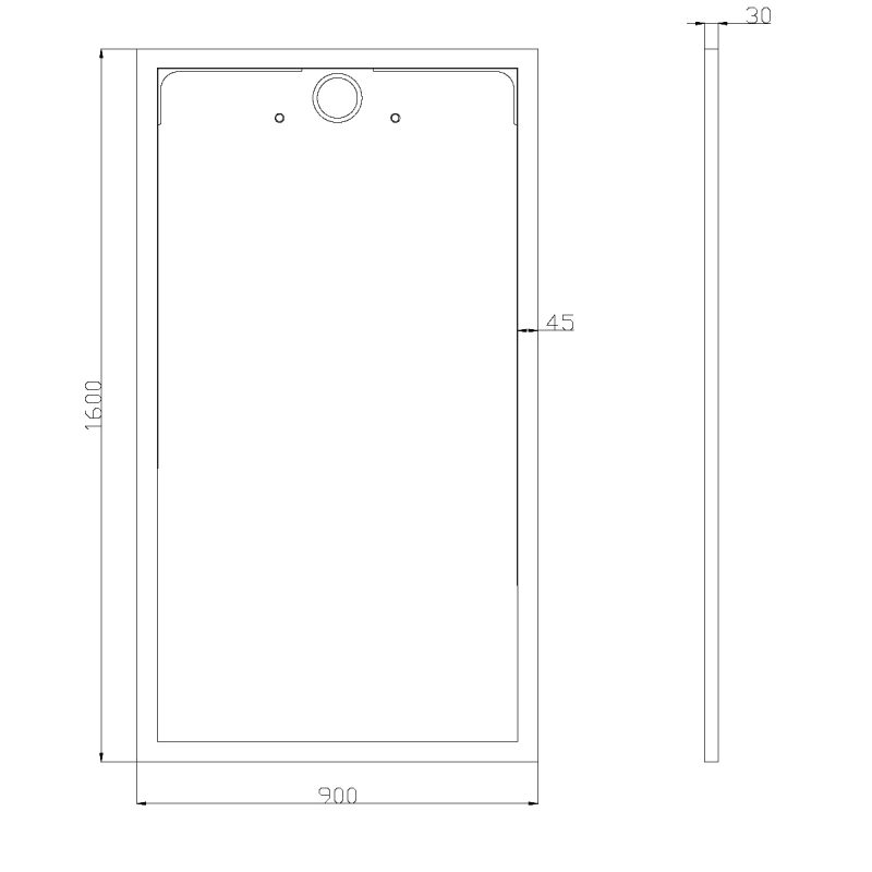 Cadita dus, compozit de marmura, scurgere ascunsa, inaltime 3 cm, Alb, dimensiune: 80-90x120-140-160 cm, GEO10