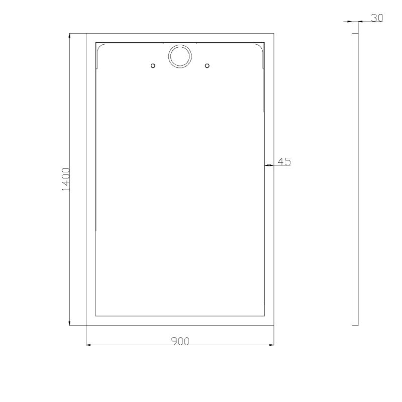 Cadita dus, compozit de marmura, scurgere ascunsa, inaltime 3 cm, Alb, dimensiune: 80-90x120-140-160 cm, GEO10