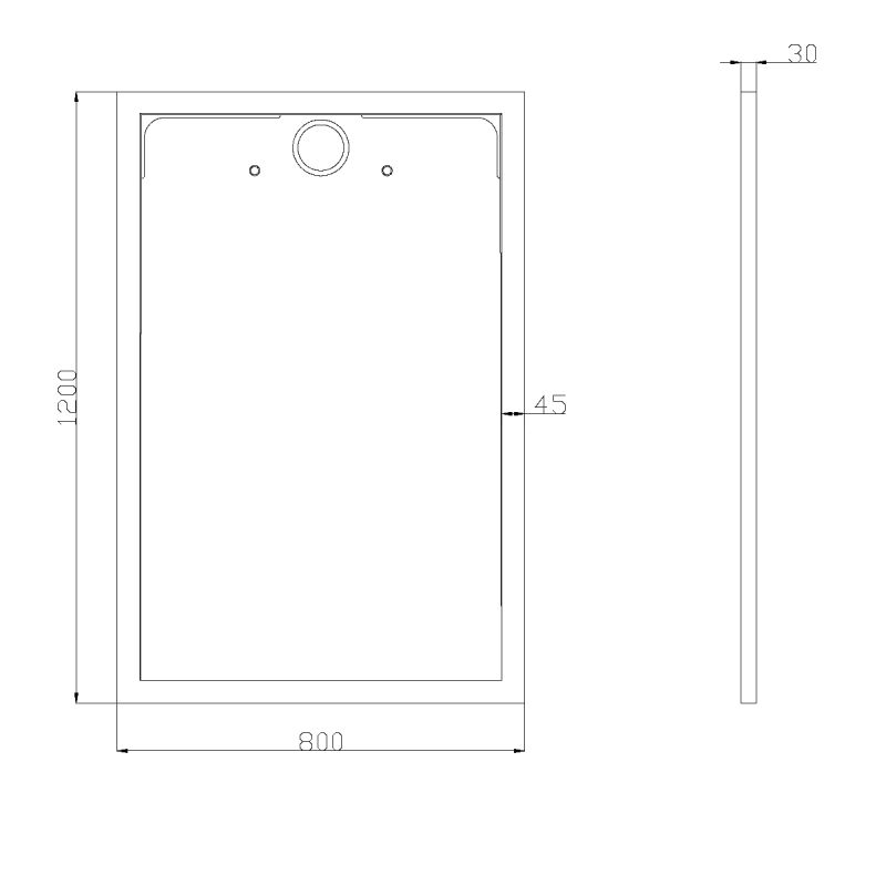 Cadita dus, compozit de marmura, scurgere ascunsa, inaltime 3 cm, Antracit Mat, dimensiune: 80-90x120 cm, GEO10