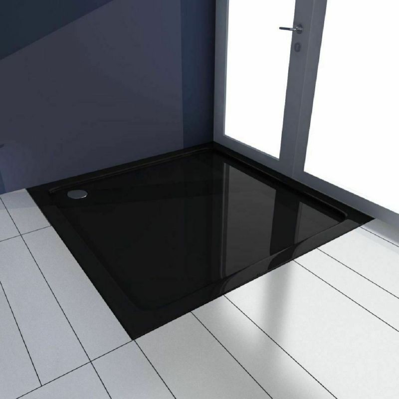 Cadita dus REA-Savoy Negru, acril sanitar pur cu suprafata neteda, slim, 6 cm inaltime