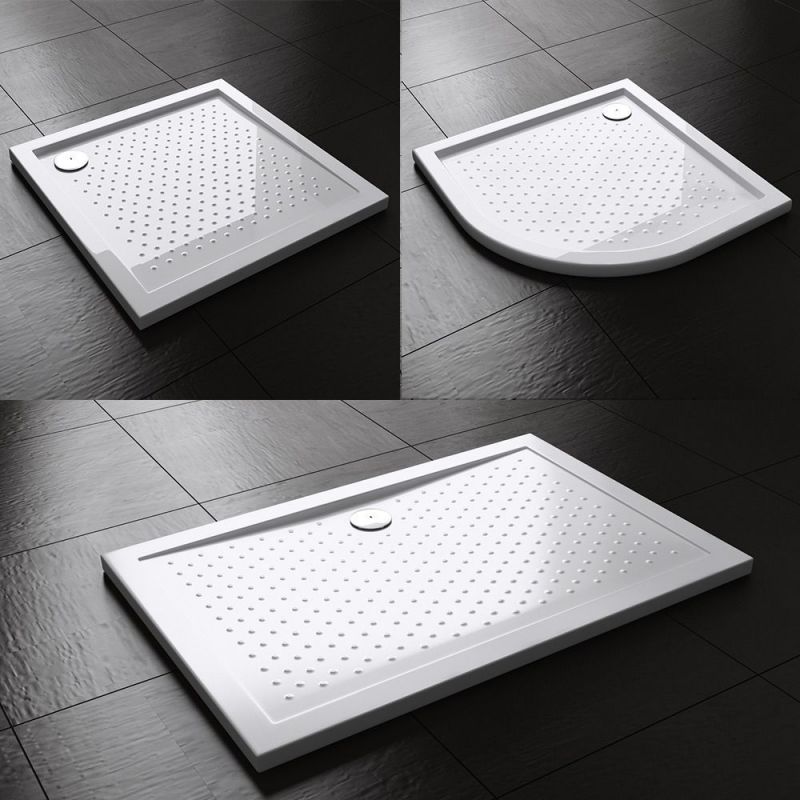 Cadita dus Slim  EGO-L, 4 cm inaltime, acril sanitar pur, anti-derapant, latimi intre 75-80x100-110 cm