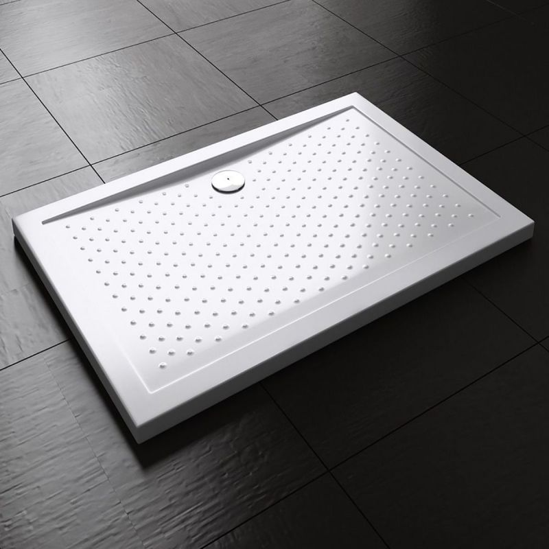 Cadita dus Slim  EGO-L, 4 cm inaltime, acril sanitar pur, anti-derapant, latimi intre 75-80x100-110 cm