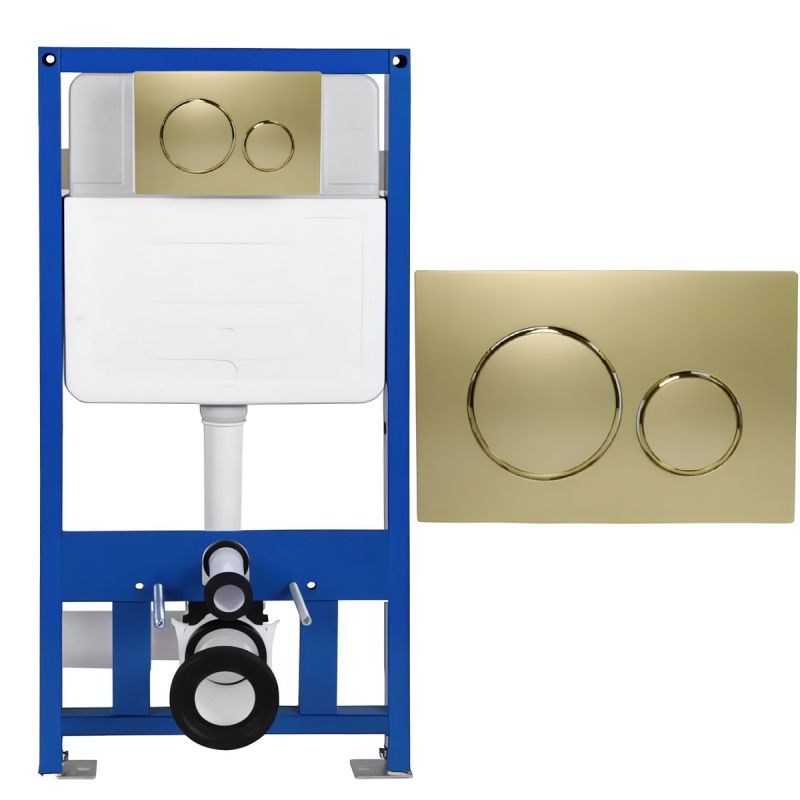 Cadru cu rezervor incastrat, latime de 50 cm, capacitate 3/8 litri, clapeta din aluminiu cu butoane rotunde auriu mat