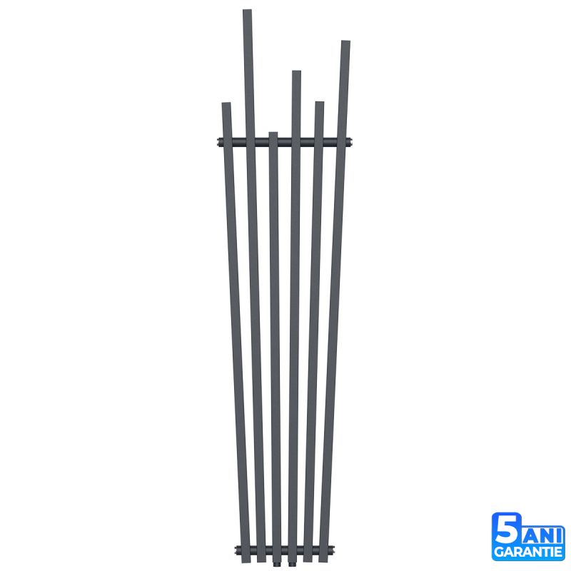 Calorifer Antracit, 180x42 cm, 687 W, 6 elementi, otel, design modern, Enes