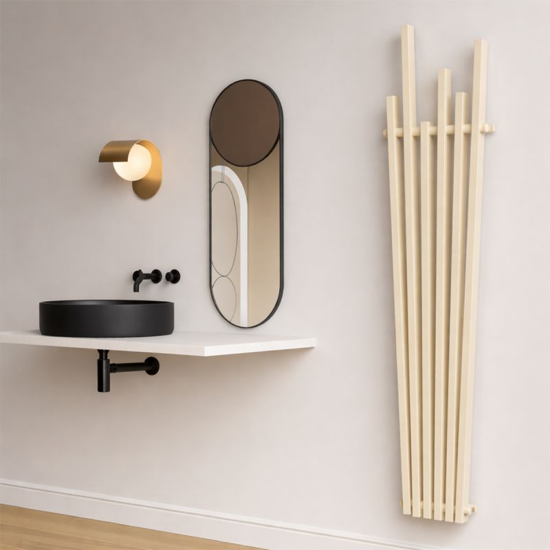 Calorifer, Crem, 180x42 cm, 687 W, 6 elementi, otel, design modern, Enes
