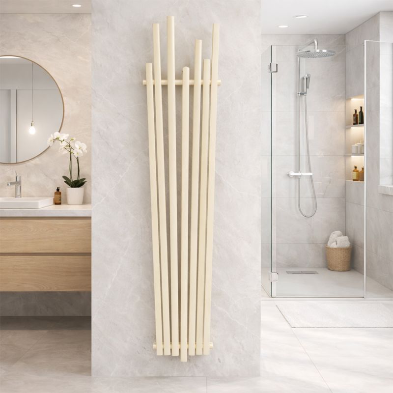 Calorifer, Crem, 180x42 cm, 687 W, 6 elementi, otel, design modern, Enes