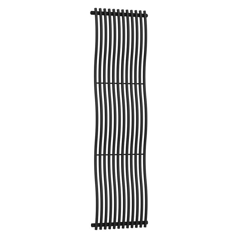 Calorifer decorativ,  design curbat, 12 elementi, conexiune laterala, 180x50 cm, Negru Mat, Sora