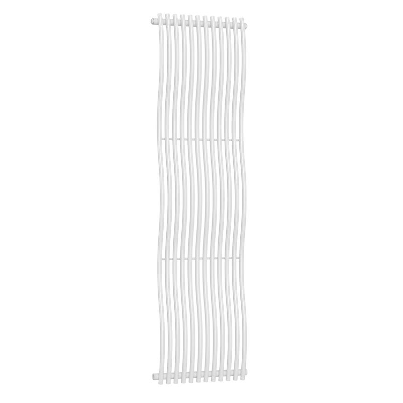 Calorifer decorativ,  design curbat,12 elementi, conexiune laterala, 180x50 cm, Alb, Sora