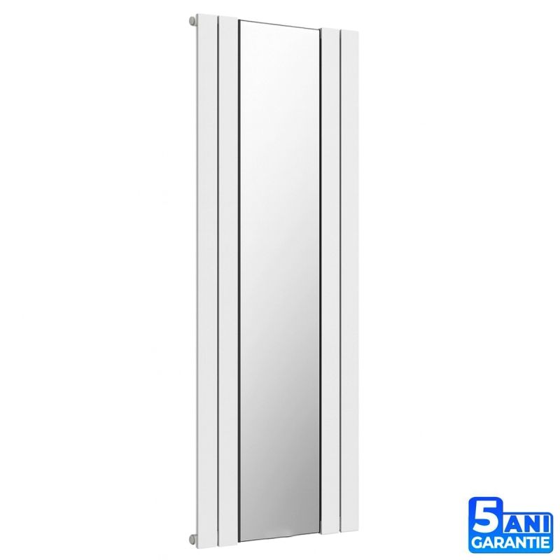 Calorifer decorativ din otel cu oglinda, Alb, 4 elementi, 593 W, dimensiune 180x60 cm, Malvina