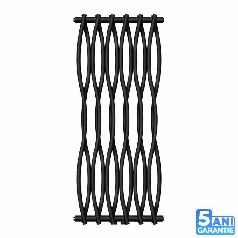 Calorifer Decorativ Negru Mat, 120x50 cm, 506 W, 12 elementi, otel, baie sau camera, Emre