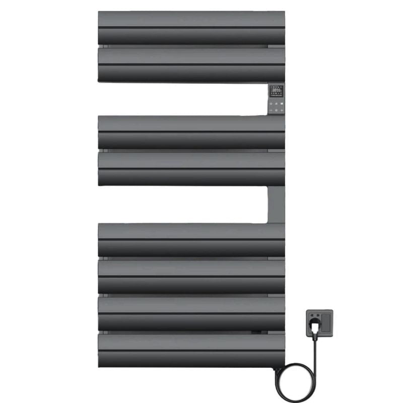 Calorifer portprosop electric, 500W, 230V, Antracit, 3 trepte, termostat digital, 6 programe, 8 elementi, 105x55 cm, Reina