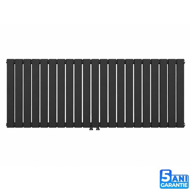 Calorifer, radiator Dublu din otel, 42 elementi, 2017 W, Negru Mat, 156x60 cm, Living sau Camera, Alesia