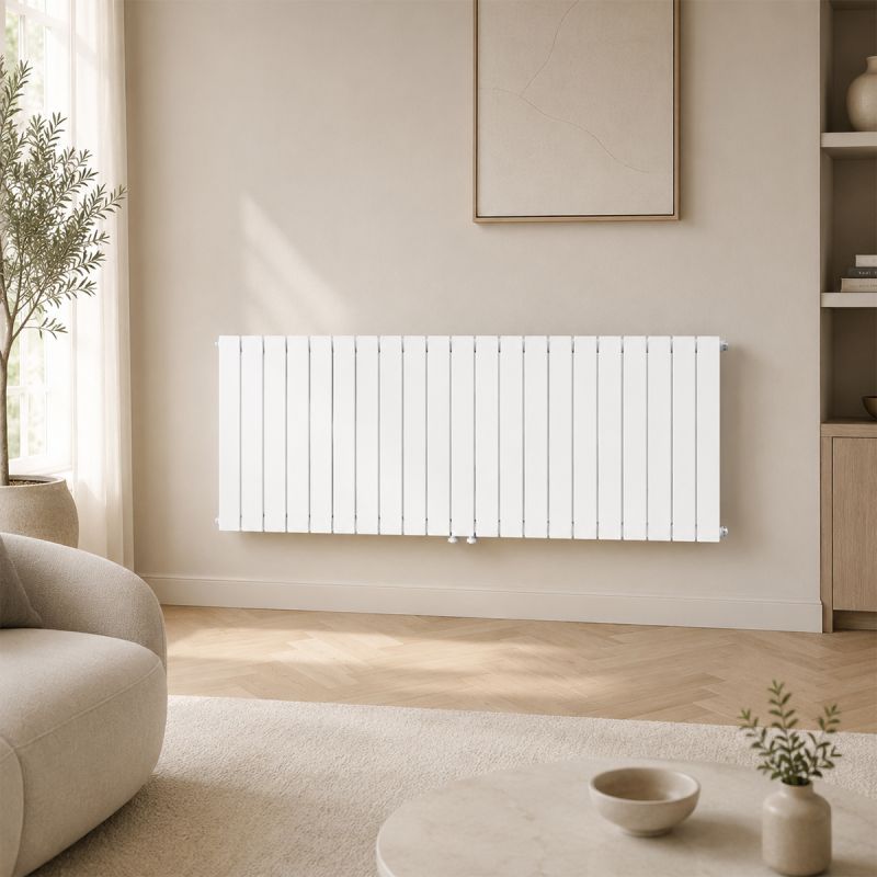Calorifer, radiator Dublu din otel, Alb, 42 de elementi, 2107 W, 156x60 cm, Living sau Camera, Alesia