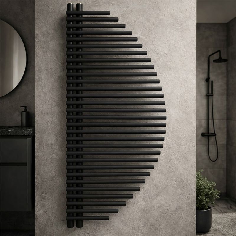 Calorifer, radiator, Portprosop din otel, 33 elementi, 585 W, 125x50 cm, Negru Mat, Brisa Blanca