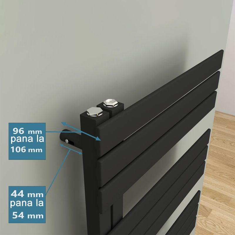 Calorifer, Radiator portprosop din otel, Negru Mat, Dimensiune: 140x60 cm, Nasim