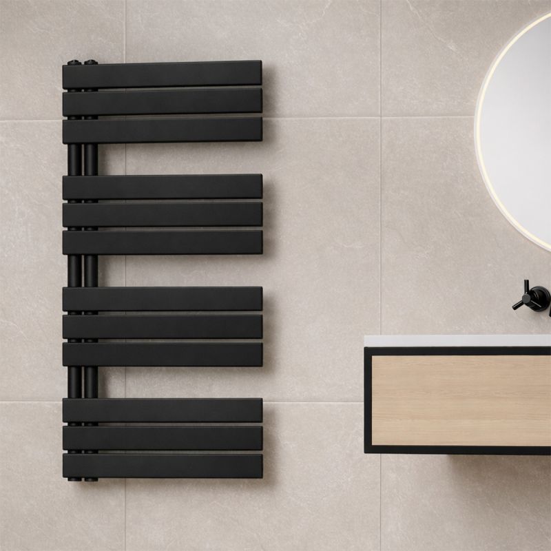 Calorifer, Radiator portprosop din otel, Negru Mat, Dimensiune: 115x60 cm, Nasim