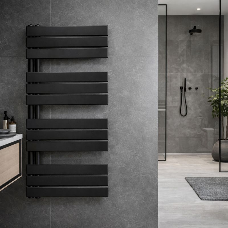 Calorifer, Radiator portprosop din otel, Negru Mat, Dimensiune: 115x60 cm, Nasim