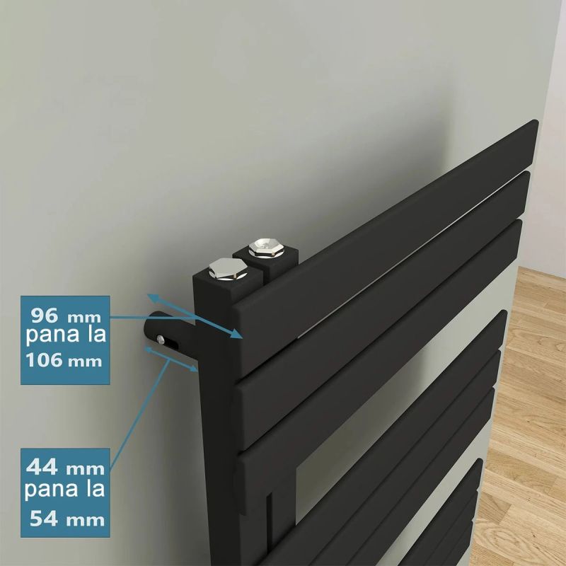 Calorifer, Radiator portprosop din otel, Negru Mat, Dimensiune: 115x60 cm, Nasim