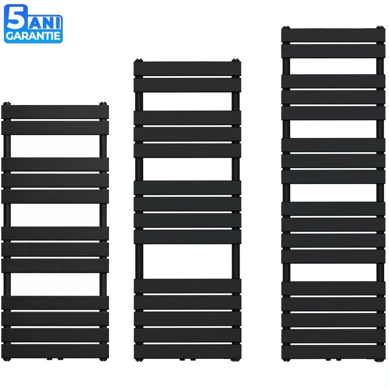 Calorifer, radiator Portprosop din otel, Negru Mat, Dimensiune: 120-140-160x50 cm, Nadir