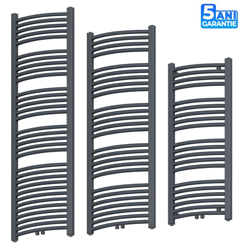 Calorifer, radiator Portprosop din otel,120-150-180x50 cm, Antracit, Design Curbat, Terma