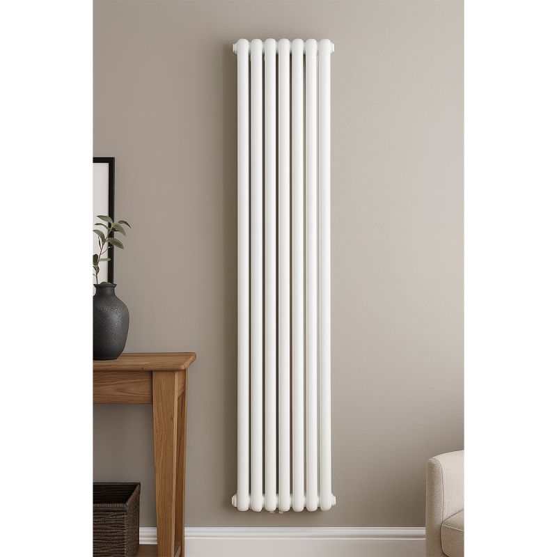 Calorifer vertical din otel, 188x44 cm, 2960 W, 7 elementi, Alb, Eleganza
