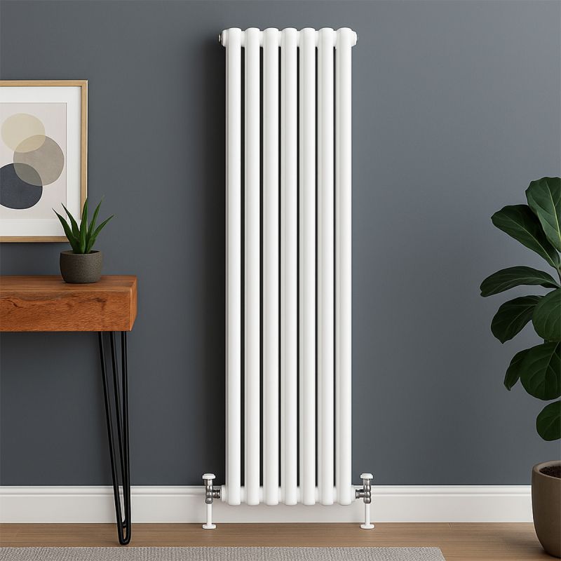 Calorifer vertical din otel, 188x44 cm, 2960 W, 7 elementi, Alb, Eleganza