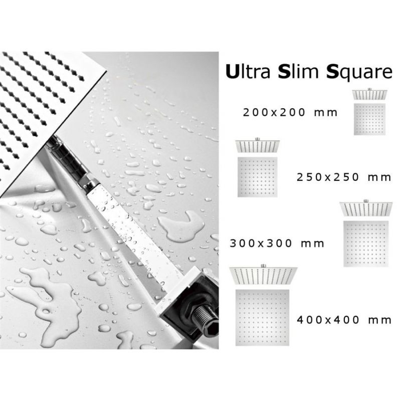 Cap de dus Ultra Slim Square, tip ploaie tropicala