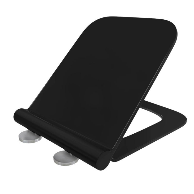 Capac Duroplast inchidere Soft-Close pentru vas wc Alfonso Negru Mat