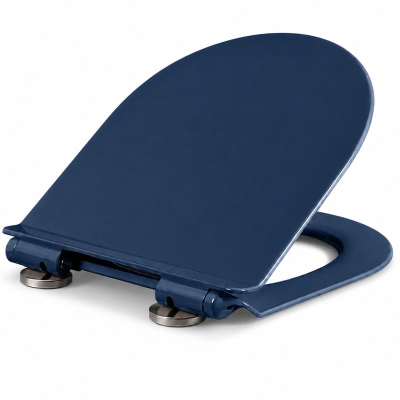 Capac Duroplast, inchidere Soft-Close si Sistem Quick release pentru vas wc Lazio Albastru Terrazo